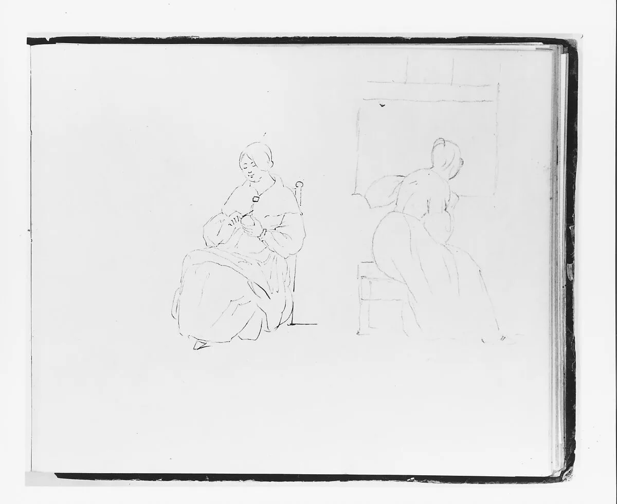 Study for "Sparking" (from Sketchbook) — Francis William Edmonds