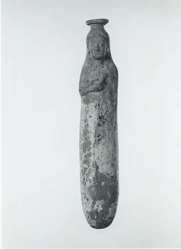 Terracotta alabastron in the form of a woman