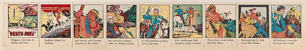 Trade cards uncut sheet from the 'Death Duel' comic series (W500) — Unknown