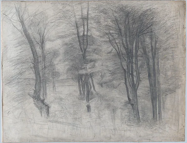 Slender Trees on a Hill — Vilhelm Hammershøi