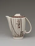 Our America with Bridge Building, Coffee pot — Rockwell Kent|Gale Turnbull|Vernon Kilns