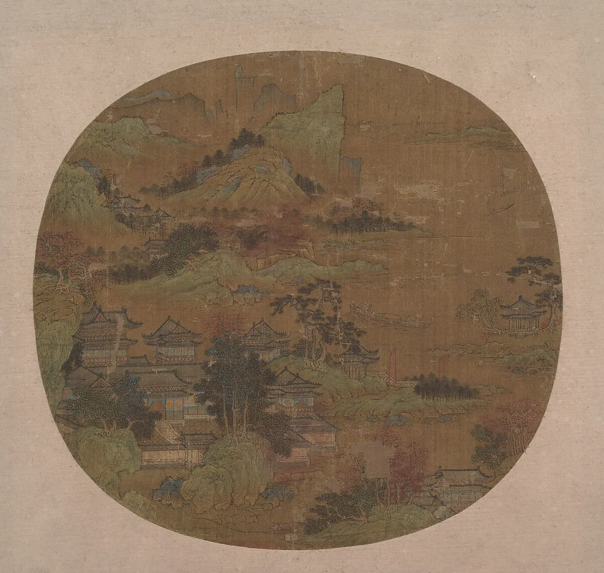 明 佚名 樓觀松風圖 團扇|Palaces among Autumn Mountains — Unidentified artist