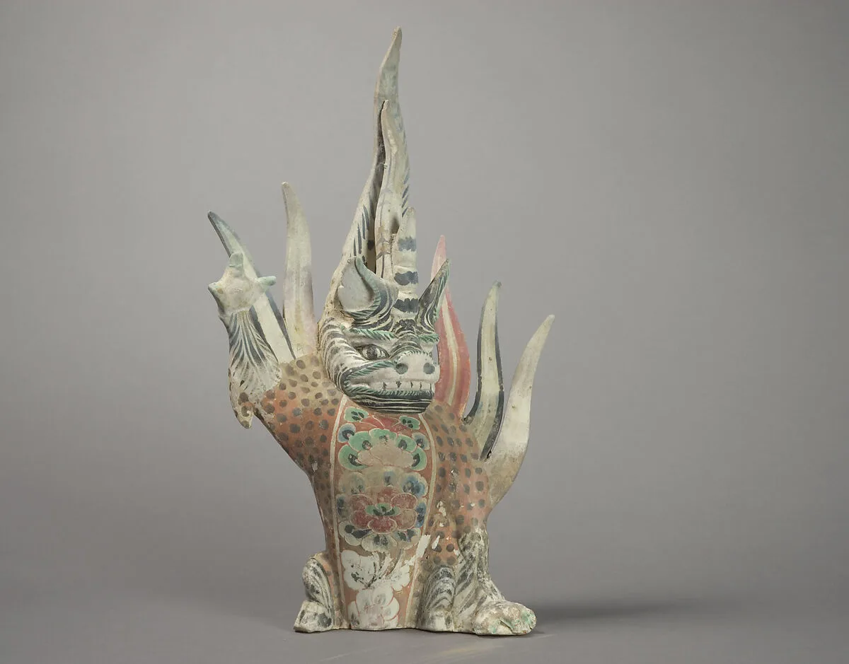 唐 彩繪陶鎭墓獸|Tomb guardian beast (Zhenmushou) — Unknown