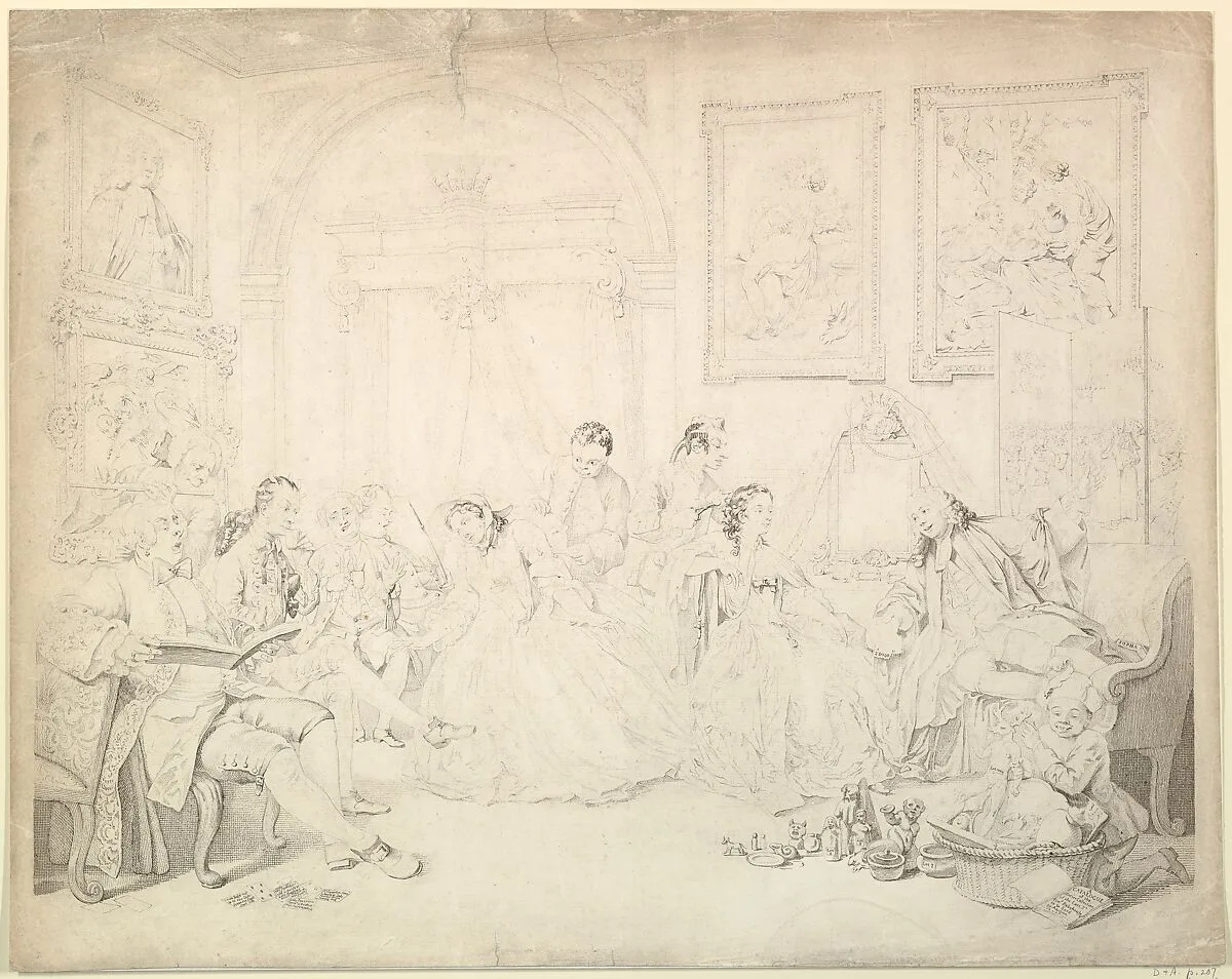 Marriage A-la-Mode, plate IV (reverse copy) — William Hogarth
