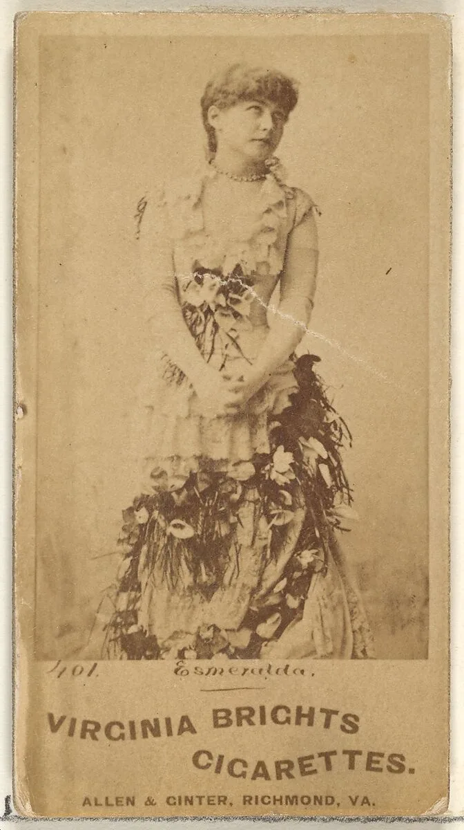 Card 401, Esmerelda, from the Actors and Actresses series (N45, Type 1) for Virginia Brights Cigarettes — Allen & Ginter