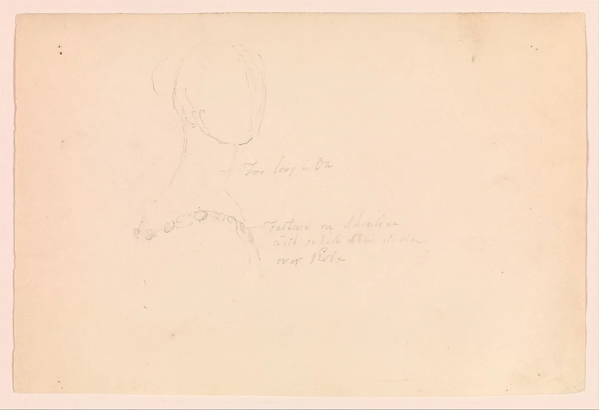 Study of Queen Victoria's Neckline (Study for Portrait of Queen Victoria) — Thomas Sully