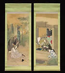 「發心　出家」一遍聖絵の場面より|Monk Ippen Giving a Warrior the Tonsure and His Wife as a Lay Buddhist Nun