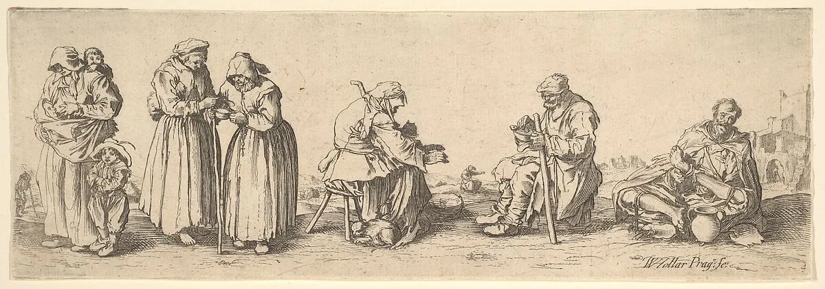 Six Men and Women Beggars — Jacques Callot|Wenceslaus Hollar