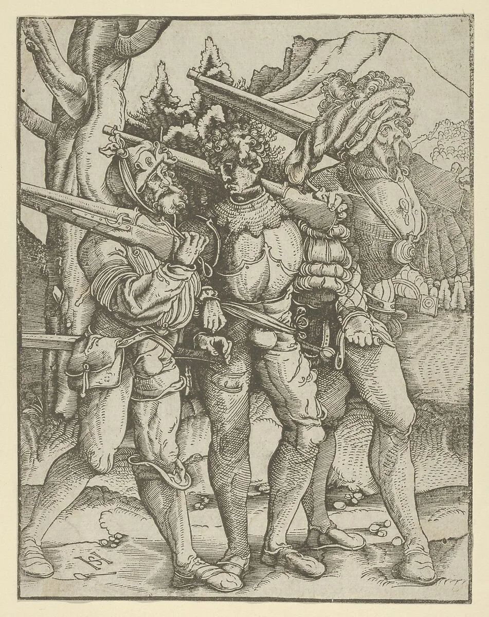 Three Soldiers with Muskets — Hans Schäufelein