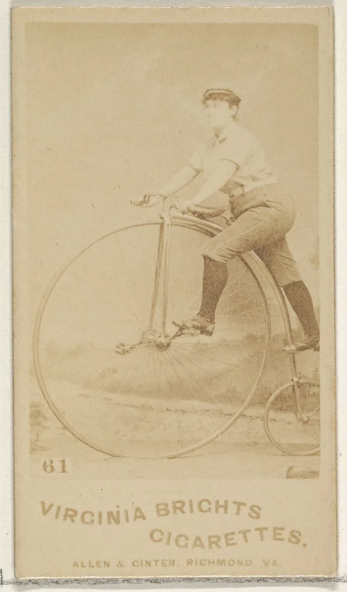Card 61, from the Girl Cyclists series (N49) for Virginia Brights Cigarettes — Allen & Ginter