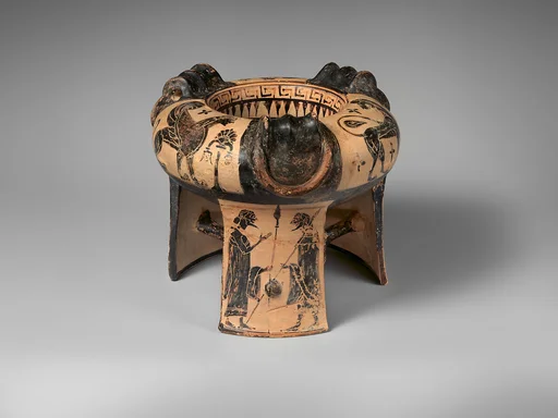 Terracotta tripod kothon (vessel for perfumed oil)