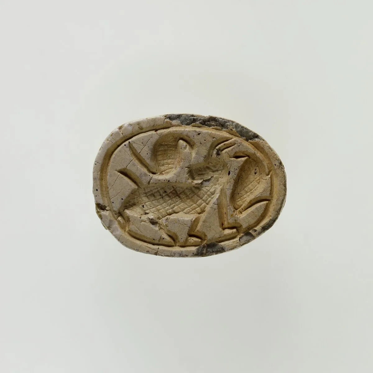 Scarab with Horned Animal and Uraei — Unknown