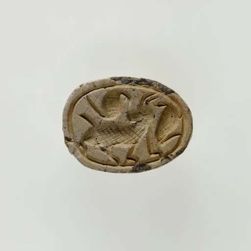 Scarab with Horned Animal and Uraei