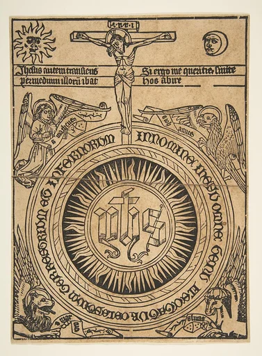 The Sacred Monogram with the Symbols of the Evangelists and the Crucifixion (Schr. 1812)