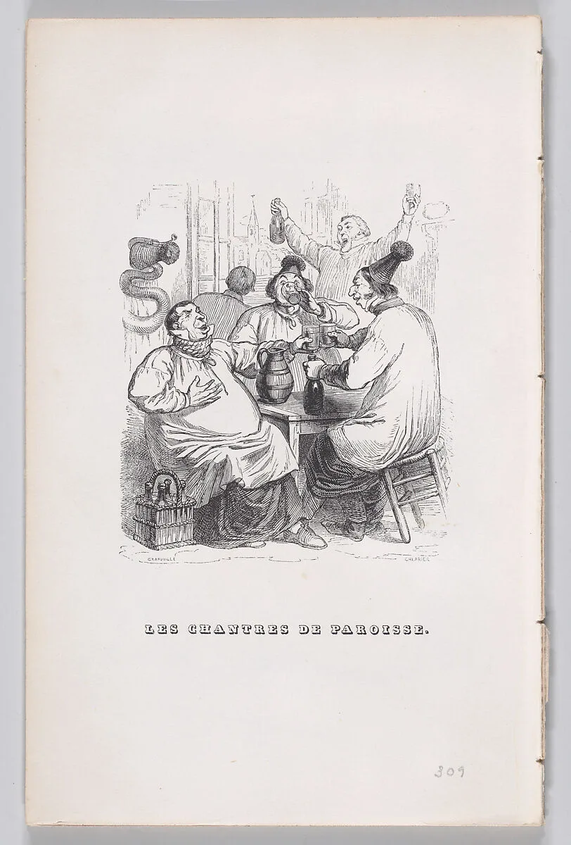 "The Parish Singers" from The Complete Works of Béranger — Fournier & Perrotin|Cherrier|J. J. Grandville|Pierre Jean de Béranger