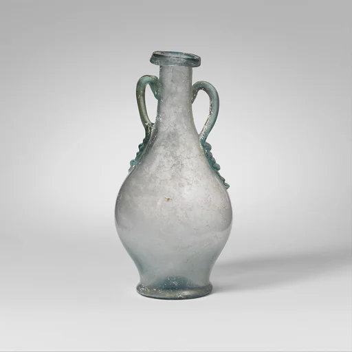 Glass two-handled bottle (amphora)