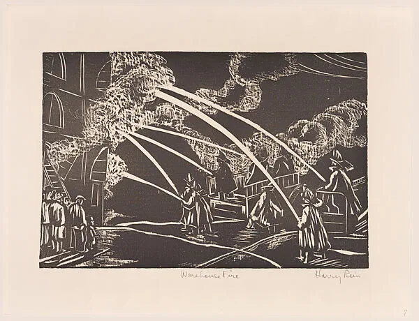Warehouse Fire — Harry R. Rein|WPA