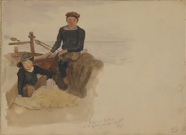 Oscar and Bobino on the Fishing Smack (from Scrapbook) — John Singer Sargent