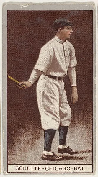 Frank "Wildfire" Schulte, Chicago, National League, from the Brown Background series (T207) for the American Tobacco Company — American Tobacco Company