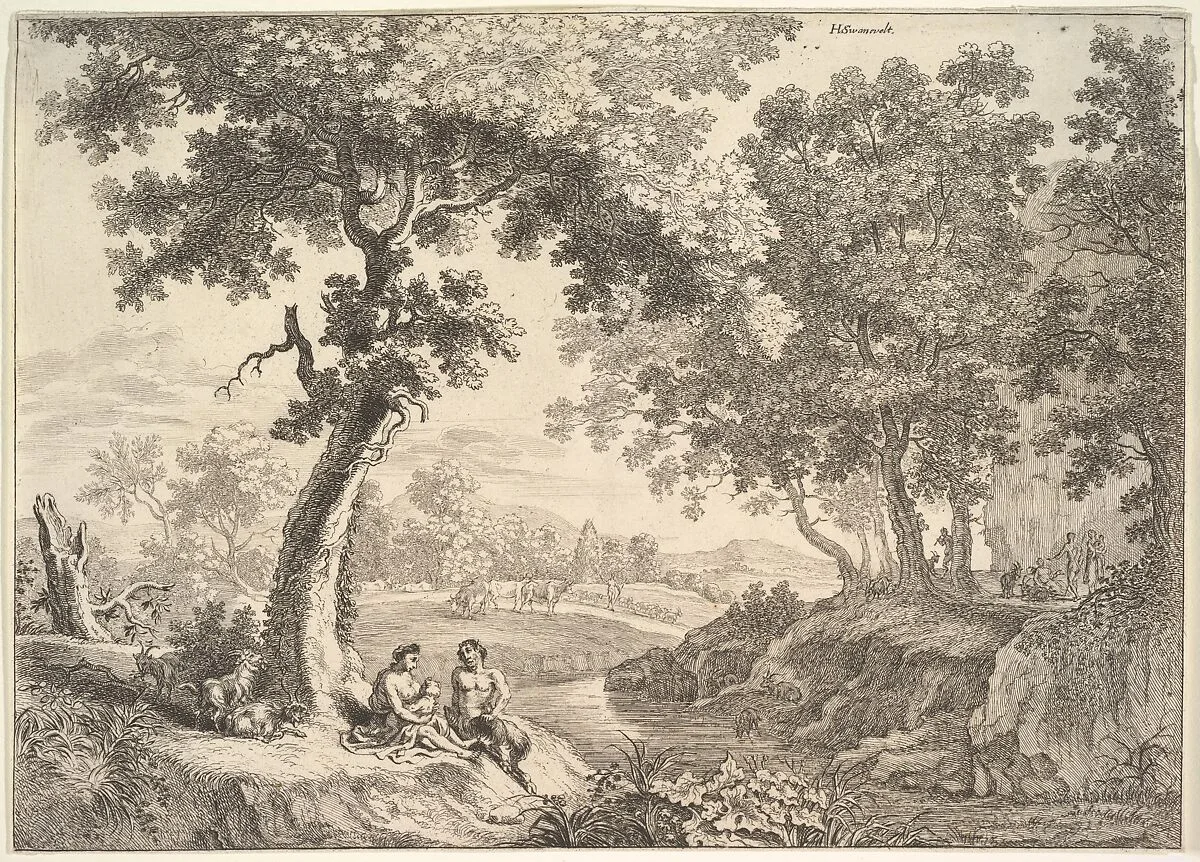 Satyrs in a Landscape — Anonymous|Herman van Swanevelt