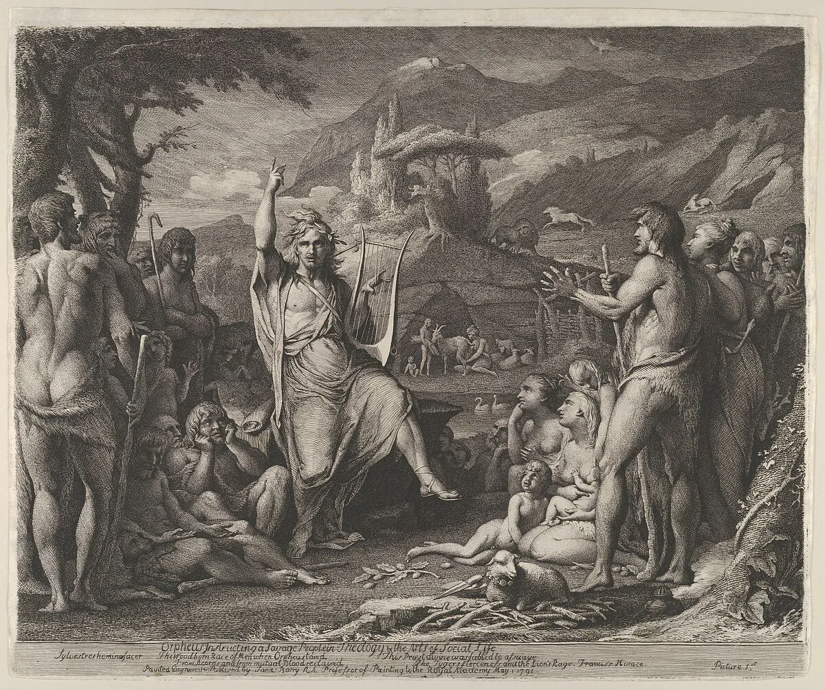 Orpheus Instructing a Savage People in Theology and the Arts of Social Life — James Barry