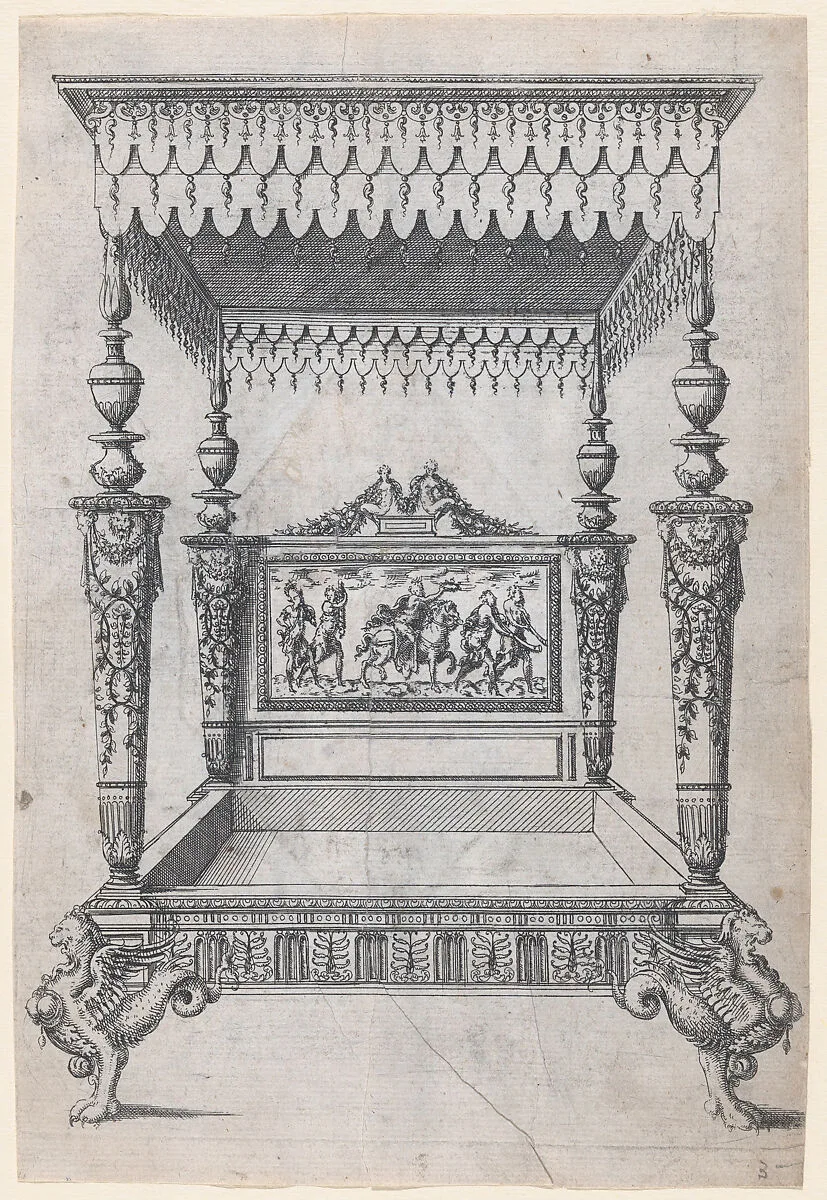Design for a Four Poster Bed — Jacques Androuet Du Cerceau