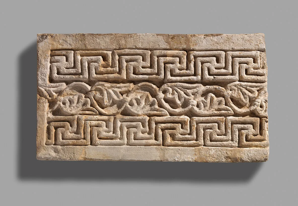 Wall decoration with geometric and vegetal design — Unknown