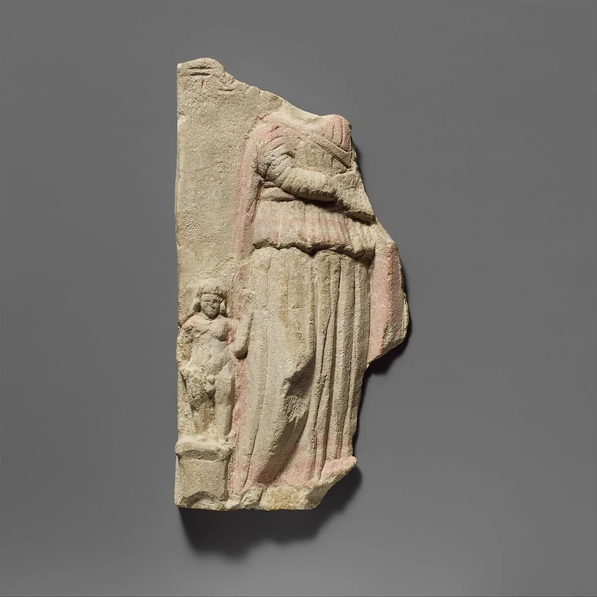 Limestone votive relief fragment — Unknown