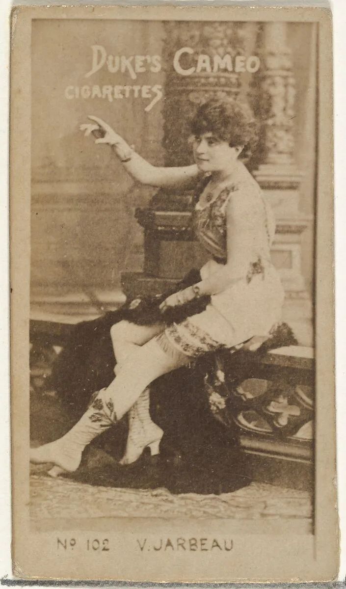 Card Number 102, Vernona Jarbeau, from the Actors and Actresses series (N145-4) issued by Duke Sons & Co. to promote Cameo Cigarettes — W. Duke, Sons & Co.