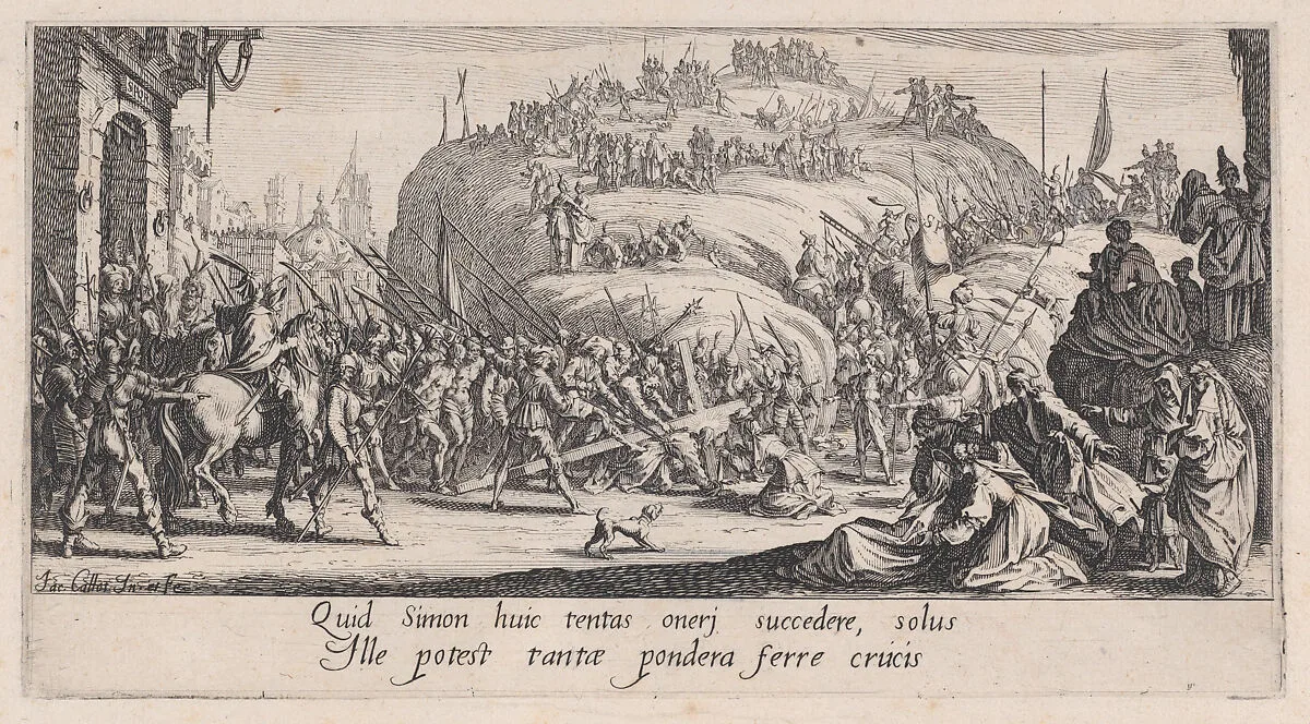 Le Portement de Croix (Christ Carrying the Cross), from La Grande Passion (The Large Passion) — Jacques Callot