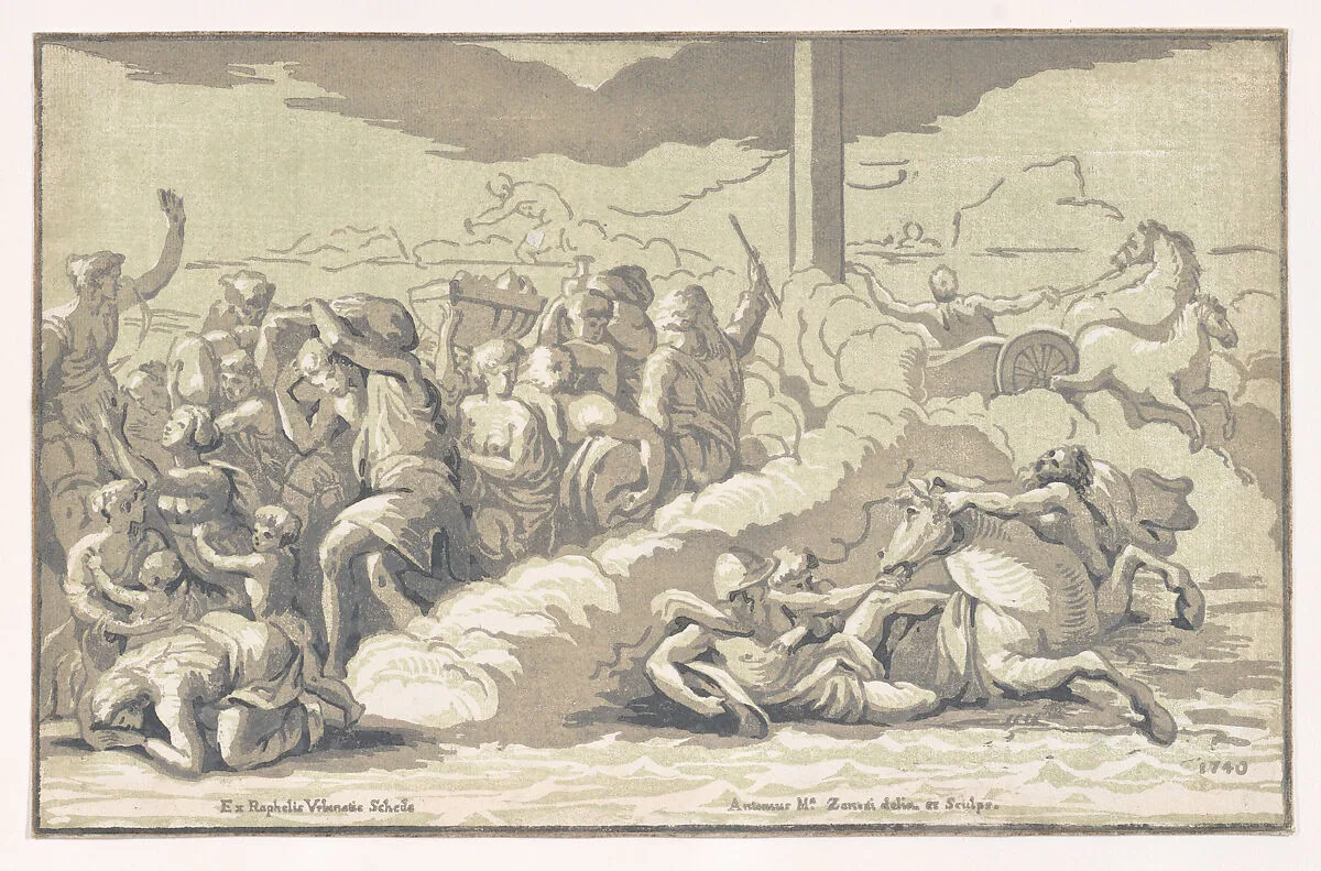 The Israelites Passing the Red Sea, from Diversarum Iconum...Series Secunda — Anton Maria Zanetti the Elder|Raphael (Raffaello Sanzio or Santi)