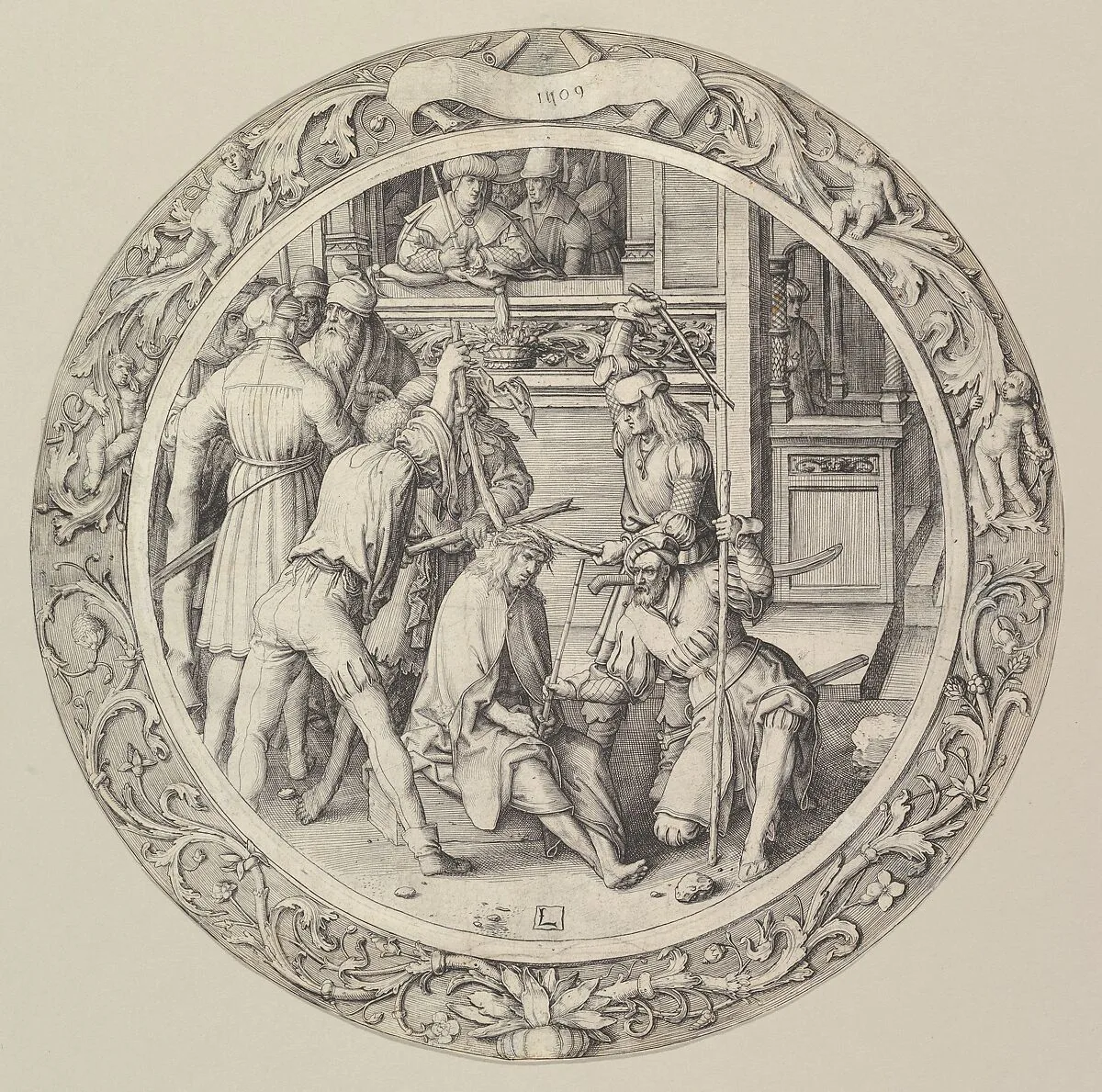 Christ Crowned with Thorns, from the Circular Passion — Lucas van Leyden