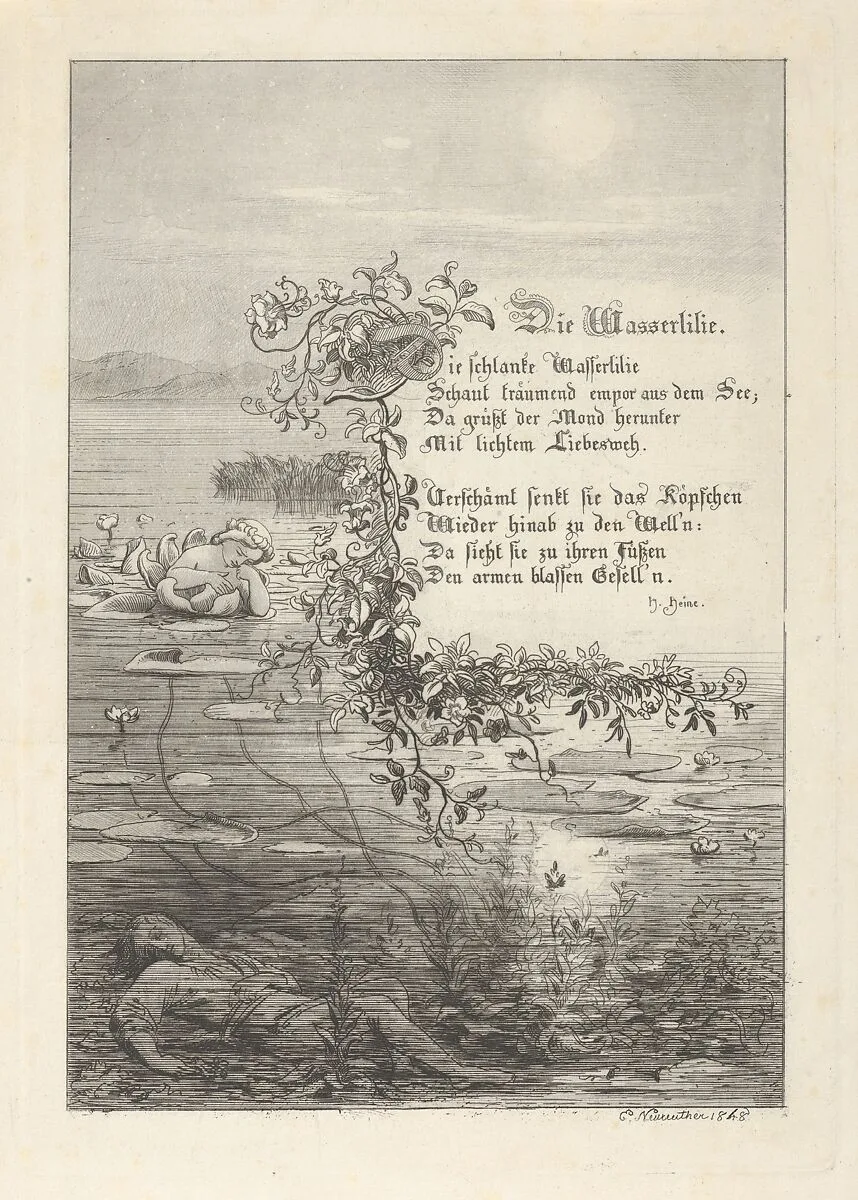 Illustrated Poem ‘The Water Lily’ (Die Wasserlilie – Heinrich Heine) — Eugen Neureuther|Heinrich Heine