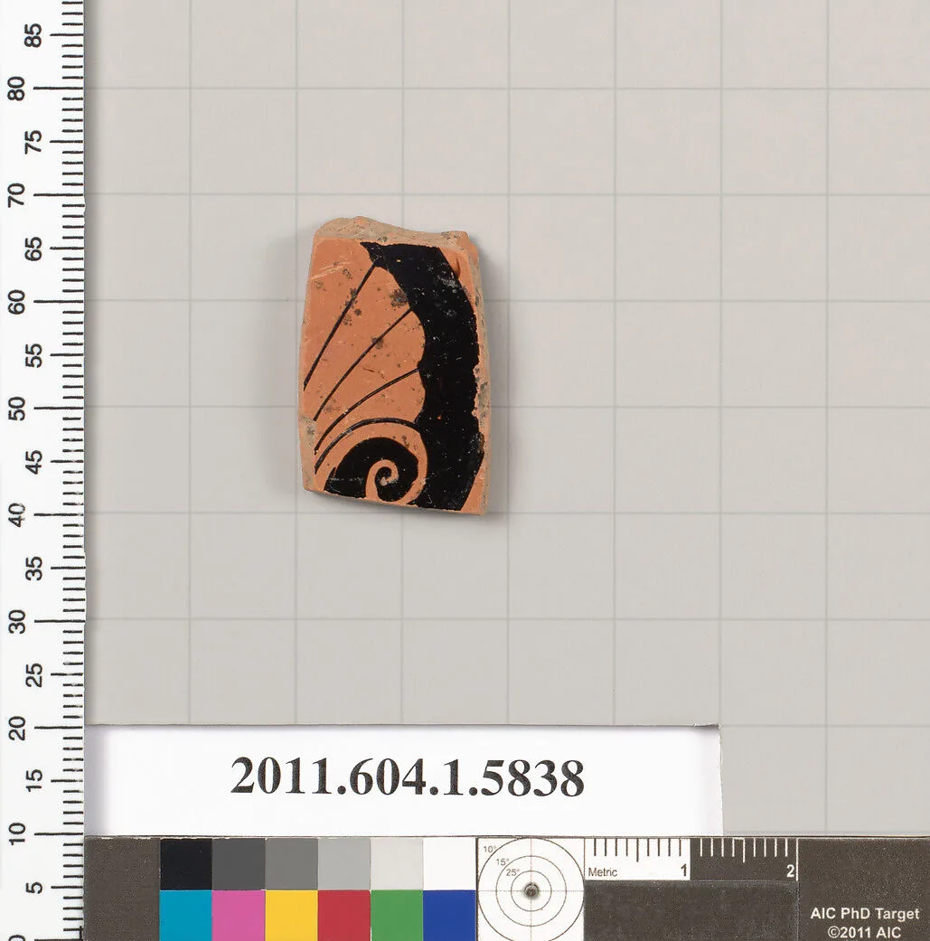 Terracotta fragment of a kylix: eye-cup (drinking cup) — Unknown