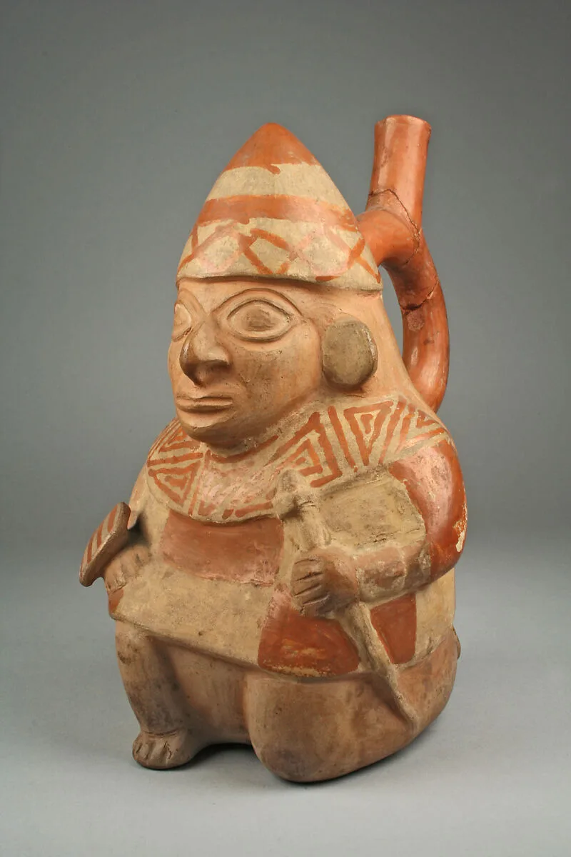 Stirrup Spout Bottle with Kneeling Warrior — Unknown