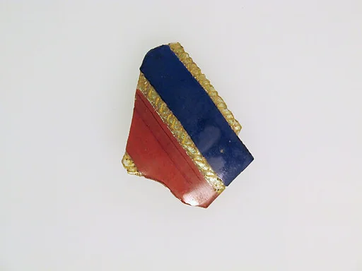 Glass striped mosaic vessel fragment