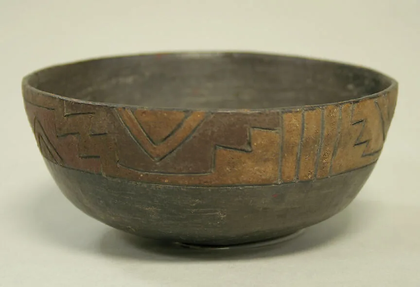 Painted Bowl with Incised Geometric Patterns — Unknown