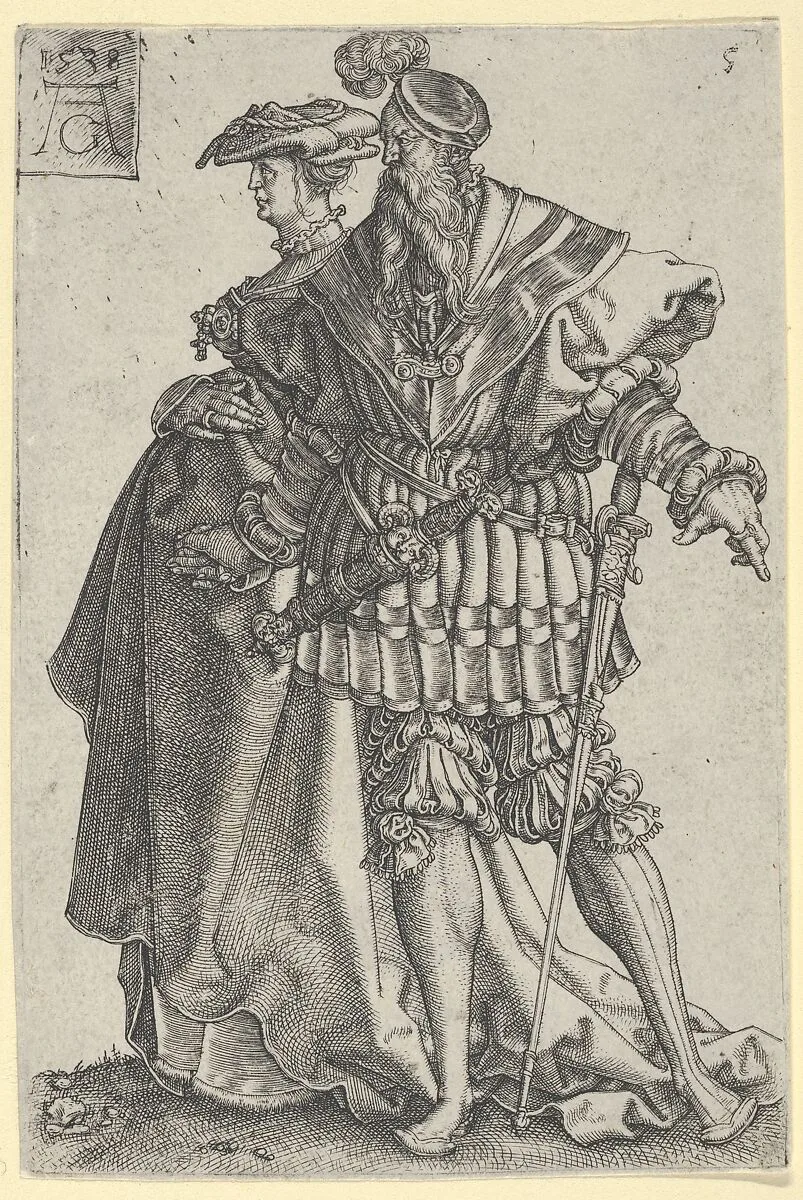 Dancing Couple, from "The Large Wedding Dancers" — Heinrich Aldegrever
