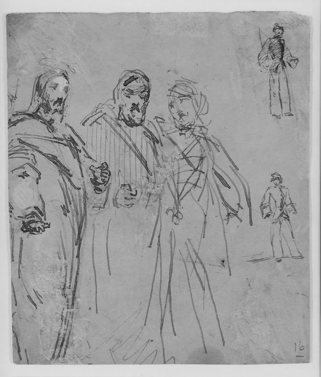 Christ and Two Figures (from Sketchbook) — James McNeill Whistler