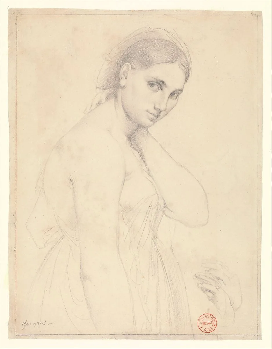Study for "Raphael and the Fornarina"(?) — Jean Auguste Dominique Ingres