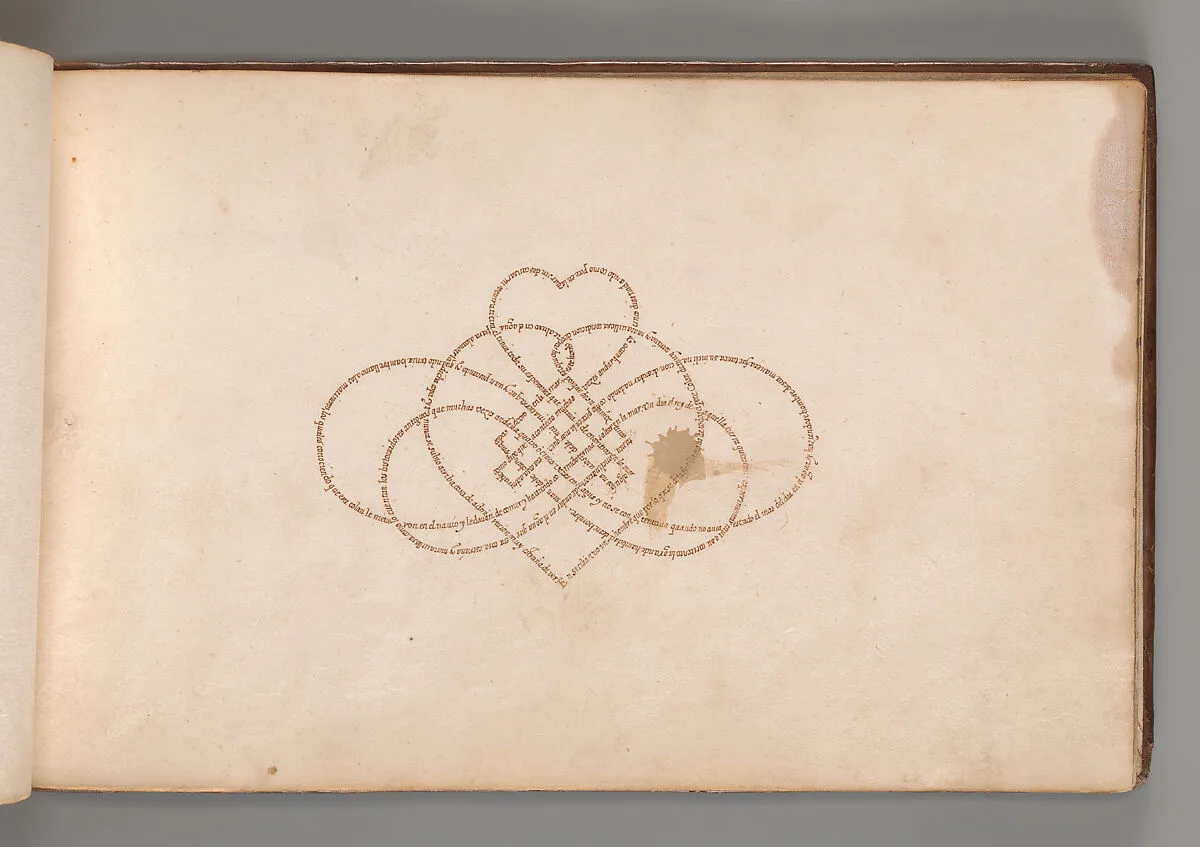 Micrographic Design in the Shape of a Lovers Knot — Anonymous