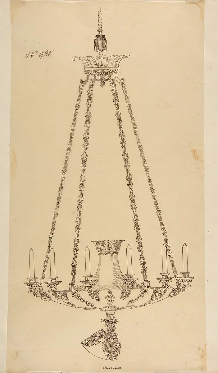 Design for a Chandelier — Anonymous, French, 19th century