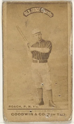 John F. Roach, Pitcher, New York, from the Old Judge series (N172) for Old Judge Cigarettes