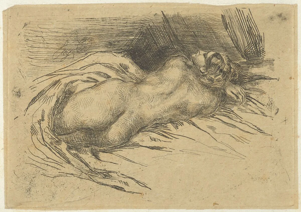 Study of a Woman Viewed from Behind — Eugène Delacroix