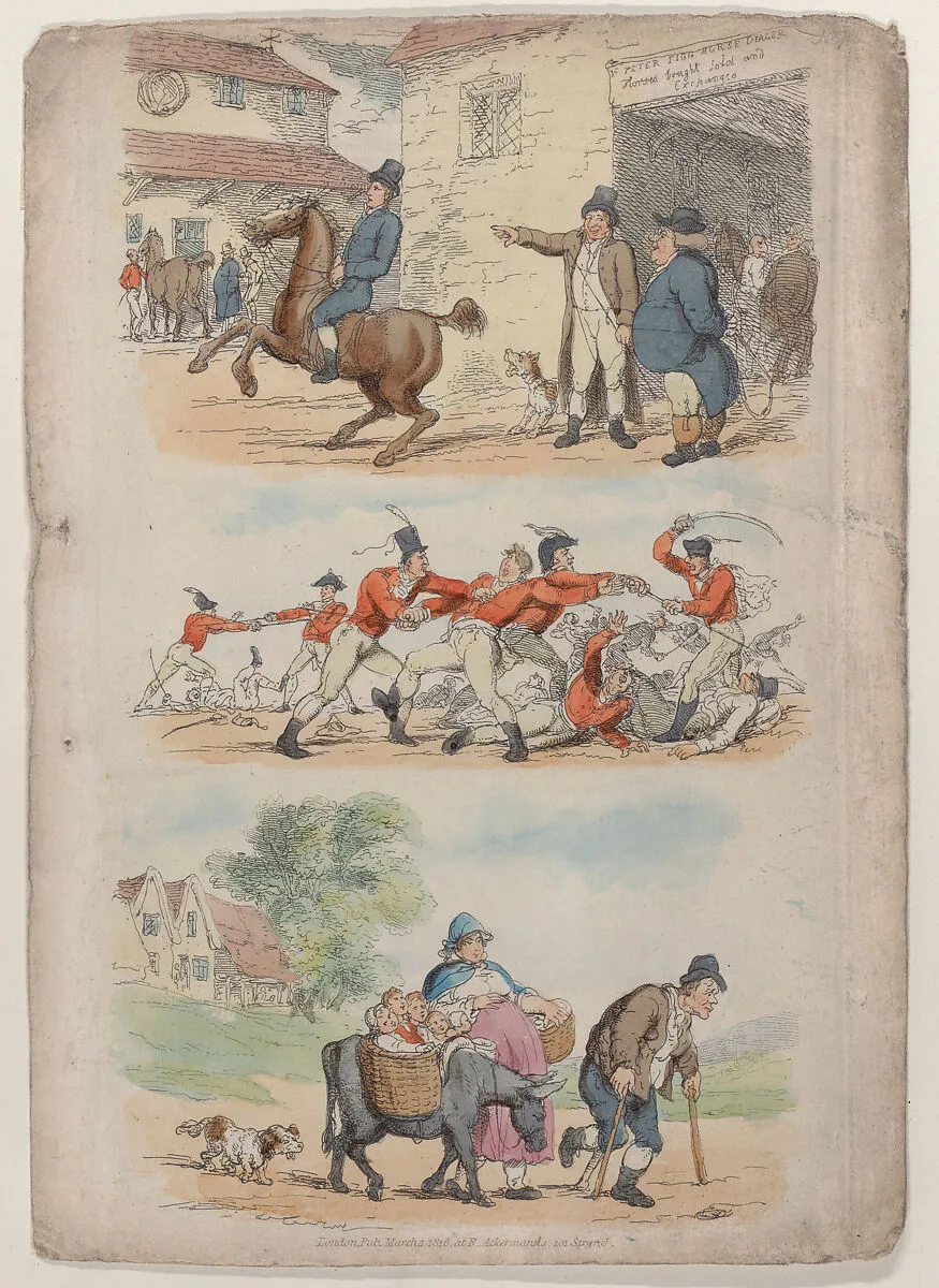 Plate 1, from "World in Miniature" — Rudolph Ackermann, London|Thomas Rowlandson