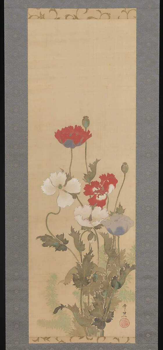 鈴木其一筆 芥子図|Poppies — Suzuki Kiitsu