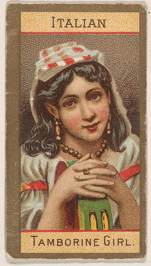 Italian, Tamborine Girl, from Types of Nationalities (N240) issued by Kinney Bros. — Kinney Brothers Tobacco Company