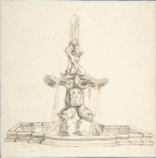 Bernini's Fountain of "Il Tritone," Piazza Barberini, Rome