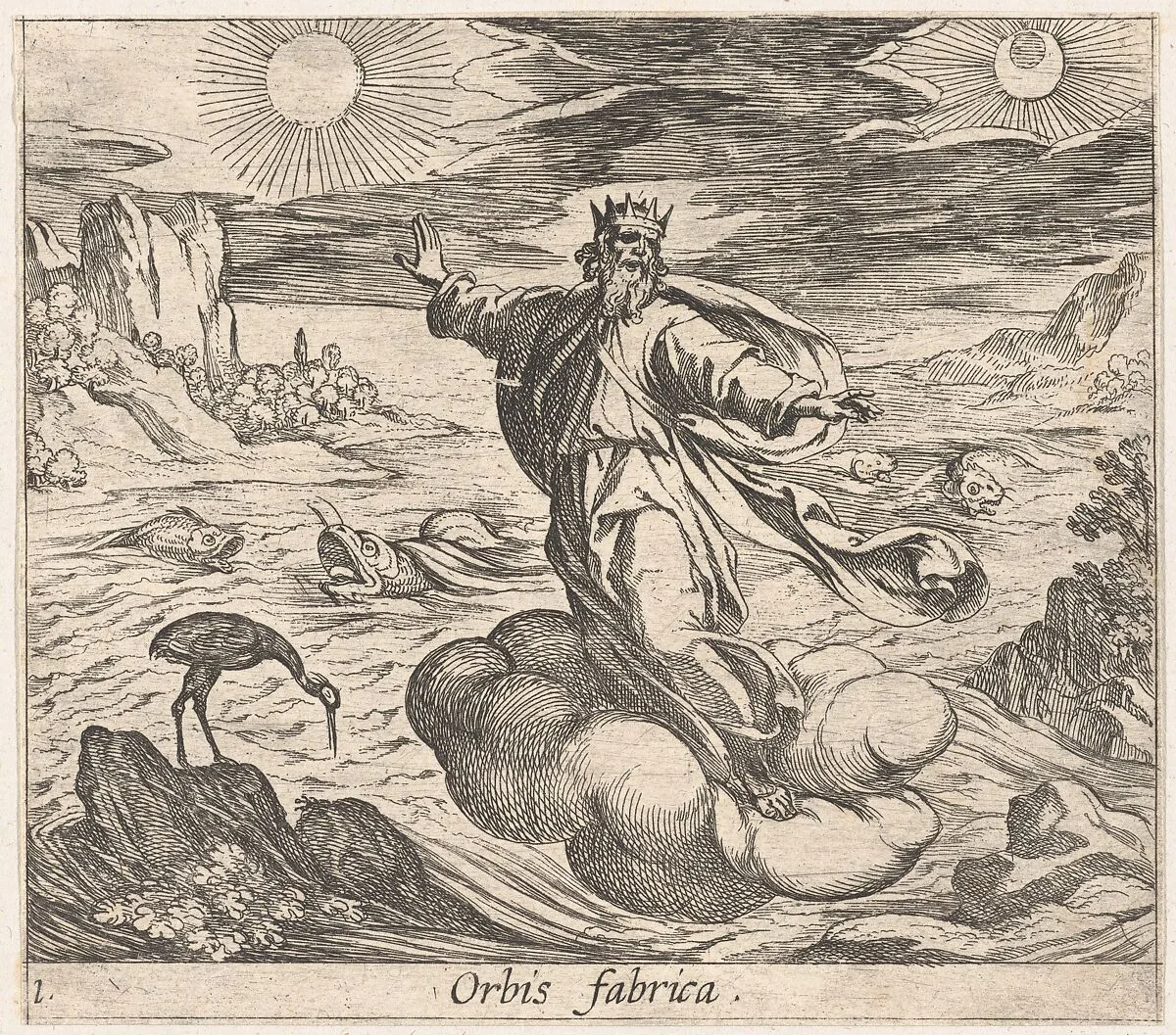 Plate 1: The Creation of the World (Orbis fabrica), from Ovid's 'Metamorphoses' — Antonio Tempesta