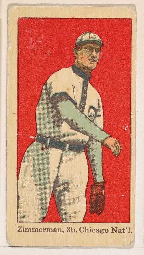 Zimmerman, 3rd Base, Chicago, National League, from the Baseball Players series (D303), issued by the General Baking Company — General Baking Company